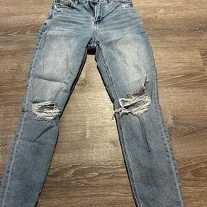 American Eagle Outfitters Light Blue Ripped Skinny Jeans